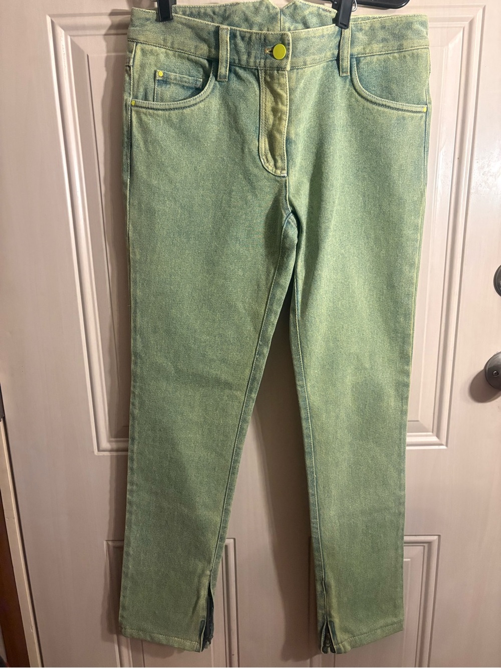 3.1 Phillip Lim Acid Yellow Green Skinny Women’s pants size 6 Retro Hippie